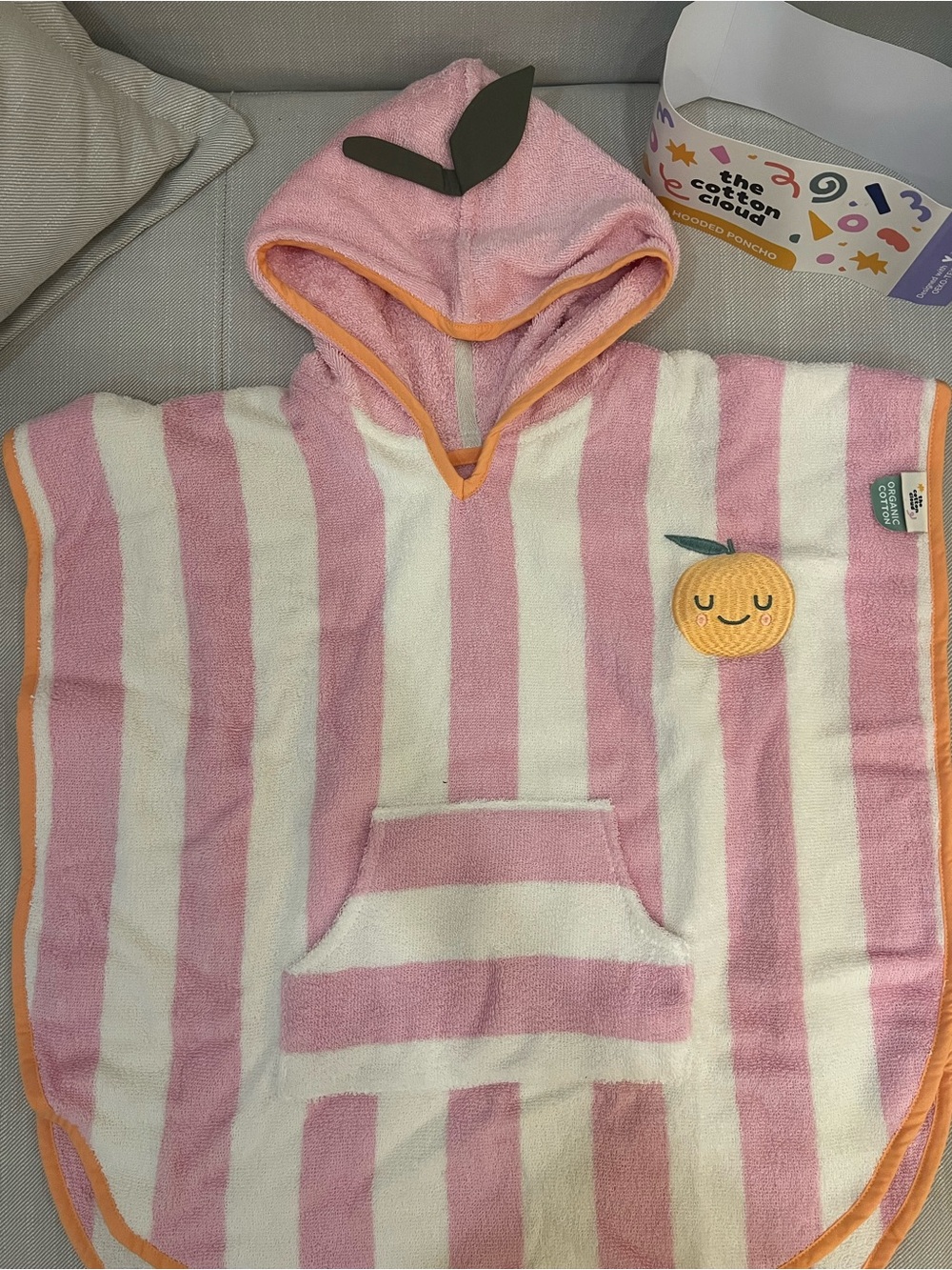 NWT Pink orange Hooded Poncho - Kids Bath Towel